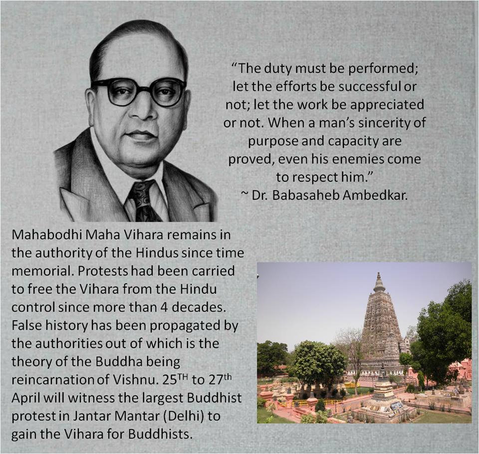 Dalits Demand – Free the Mahabodhi Maha Vihara from the clutches of Brahmins