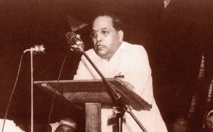 Dr Ambedkar addressing a conference