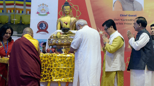 modi buddha salute