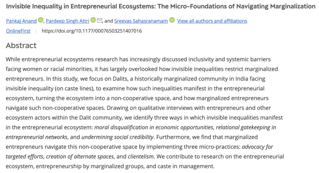 How Caste Structures India’s Entrepreneurial Ecosystems